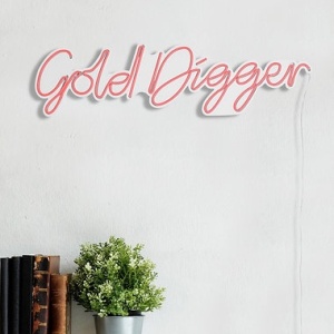 Decor de perete Re-Bloom, Gold Digger, LED, PVC, roz, 64 x 16 x 2 cm - Img 2