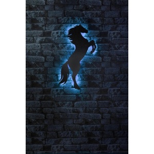 Decor de perete Re-Bloom, model cal, LED, MDF, negru, 60 x 30 cm - Img 3
