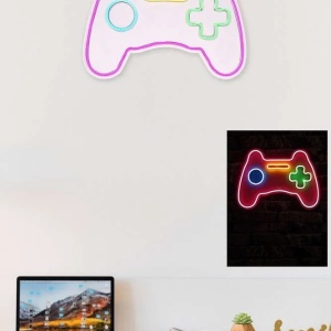 Decor de perete Re-Bloom, model controller Play Station, LED, PVC, multicolor, 40 x 3 x 29 cm - Img 4