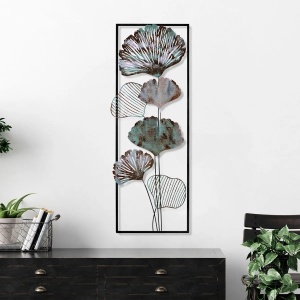 Decor de perete Re-Bloom, model floral, meta, multicolor, 32 x 90 x 4 cm - Img 3