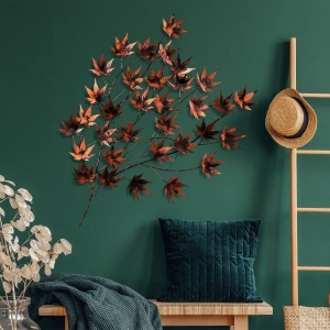 Decor de perete Re-Bloom, model frunze, meta, maro, 85 x 115 x 4 cm - Img 2