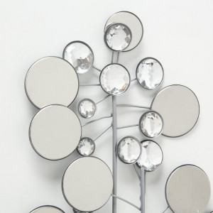 Decor de perete Ruben, metal/sticla, argintiu, 43 x 95 cm - Img 2