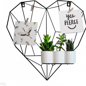 Decoratiune de Perete Loopunk – Panou Metalic Tip Grilă în Formă de Inimă, Negru, 42 x 43 cm - Img 7