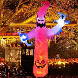 Decoratiune fantoma gonflabila iluminata pentru Halloween YIZHIHUA, poliester, multicolor, 243 cm - Img 2