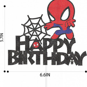 Decoratiune pentru tort cu Spider Man G-Lovely'S, hartie, rosu/negru, 14.4 x 16.7 cm - Img 6