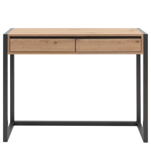 Denville masa consola 100x35x75 cm, 2 sertare, PAL/MDF, sine metalice cu rulmenti, stejar artisan/gri antracit - Verificat A · Re-Bloom - Img 3