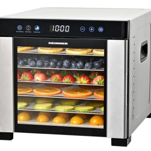Deshidrator Heinner ProDry Essential HFD-KD600SS, 550-650W, Ecran LED, Control electronic, 6 tavi, Inox