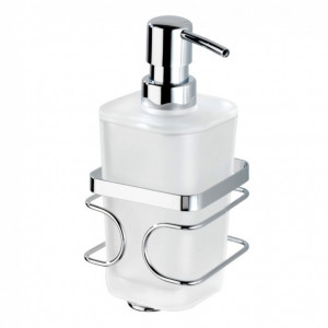 Dispenser sapun lichid Premium otel inoxidabil, argintiu, 355 ml, 10 x 18 x 9 cm
