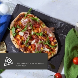 Dolce Mare set pizza piatra copt ceramica 38x30 cm, lopata lemn 29.5x28 cm, rezistenta 900°C, compatibila cuptor electric gaz - Verificat A · Re-Bloom - Img 4