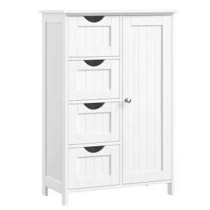 Dulap pentru baie Vasagle, MDF, alb, 55 x 28,5 x 82 cm