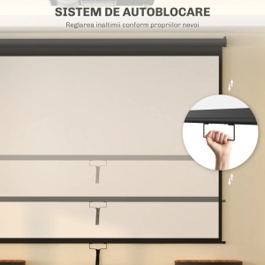 Ecran de proiectie 4K HD Re-Bloom, reglabil, 120 inch, tesatura/metal, alb/negru, 244 x 183 cm, Resigilat, Grad A - Img 2
