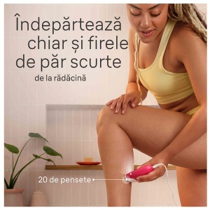 Epilator Braun Silk-épil 3 3-202, MicroGrip, Smart Light, 20 de pensete, 2 viteze, Trimmer, Fucsia, Resigilat, Grad A - Img 12