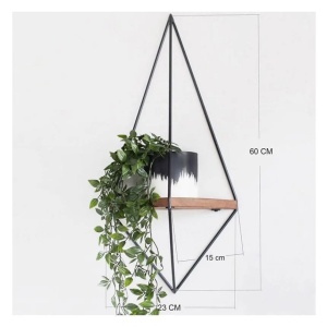 Evila Originals 792EVL2743, raft perete 60x23 cm, molid, metal, maro/negru - Verificat A · Re-Bloo - Img 2