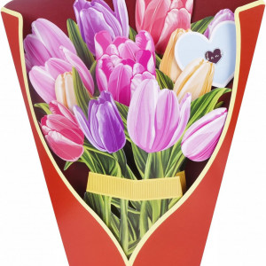 Felicitare 3D Innbox, model floral, multicolor, hartie, 29 x 24,5 cm 