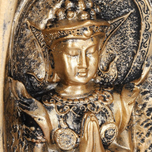 Figurina Buddha Emoshayoga, rasina, auriu - Img 1