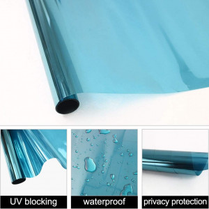 Folie de protectie UV pentru ferestre cu efect de oglinda Sourcing Map, PET, albastru, 60 x 200 cm - Img 6