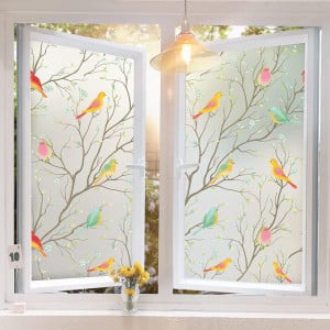 Folie decorativa pentru sticla Lifetree, model pasari, PVC/vinil, multicolor, 45 x 200 cm 