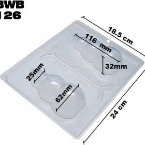 Forma pentru ciocolata BWB 126, silicon/plastic, transparent, 18,5 x 24 cm - Img 6