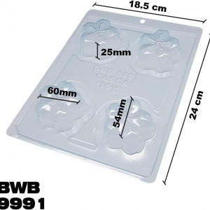 Forma pentru ciocolata BWB 9991, silicon/plastic, transparent, 18,5 x 24 cm - Img 5