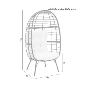 Fotoliu de gradina Nar, negru, metal, 77x145x65 cm - Img 4