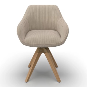 Fotoliu Sally bej, tapițat cu cord, 61/84/58 cm