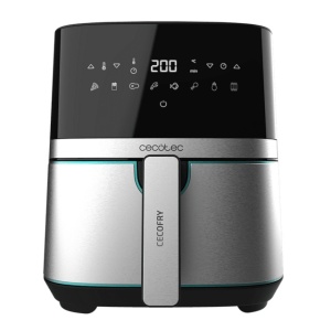 Friteuza cu aer cald, fara ulei Cecotec Full Inox 5500 Pro, 1700W, 5.5L, Control tactil, 8 Programe Presetate