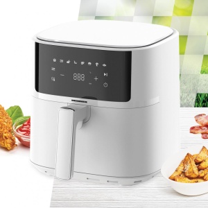 Friteuza cu aer cald Heinner WhiteElinn HAF-B6WH17SQ, 1700W, Capacitate cos 5.7L, Display digital, Alb - Img 5