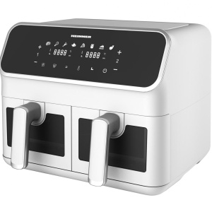 Friteuza dubla cu aer cald Heinner DualFry Supreme HAF-H8DB17WH Capacitate 8L, Control digital, 8 programe prestabilite, Alb - Img 2
