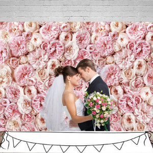 Fundal foto LYWYGG, model floral, roz, vinil, 180 x 250 cm - Img 3