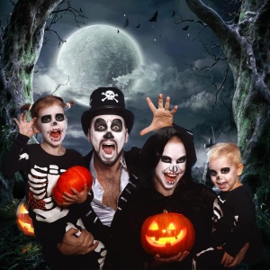 Fundal foto pentru Halloween Aiikes, vinil, multicolor, 300 x 300 cm