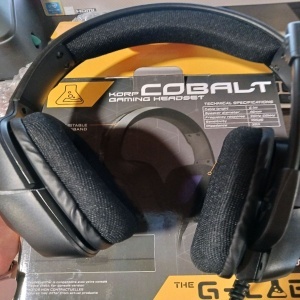 G-Lab Korp Cobalt casti gaming cu fir, 3.5mm, supraaurale, 32Ω, 100dB, 20-20000Hz, driver 4cm, microfon incorporat, control volum/mute in linie, cablu 2.5m, 210x100x200mm, negru - Verificat A · Re-Bloom - Img 2