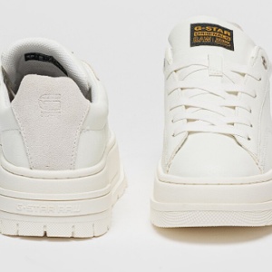 G-STAR, Pantofi sport flatform din piele ecologica cu garnitura din piele intoarsa Lhana, Alb, 36, Resigilat, Grad A - Img 3