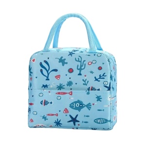 Geanta pentru pranz Hillylolly, tesatura oxford/folie, albastru, 22,5 x 19 x 12 cm - Img 1