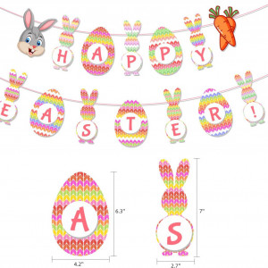 Ghirlanda Happy Easter BEKOIUP, folie/hartie, multicolor - Img 7
