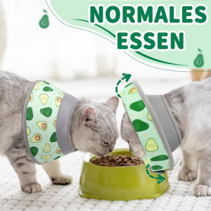 Guler pentru pisici Supet, textil, verde/gri marimea S
