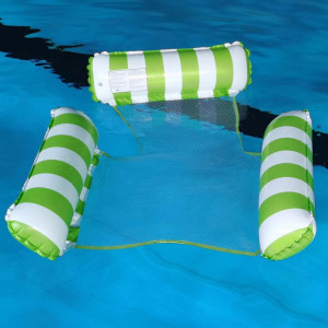 Hamac gonflabil pentru piscina XZSUN, nailon/PVC, alb/verde, 130 x 122 cm - Img 2