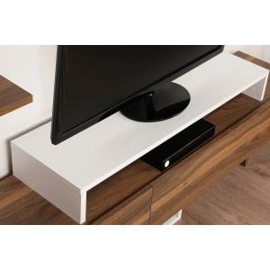 Hanah Home comoda TV living 180x41.7x29.5 cm, PAL 18mm, alb si tec, design scandinav - Verificat A · Re-Bloom - Img 4