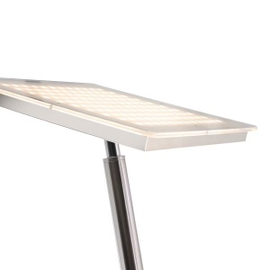 Hans II lampadar LED 2 lumini 190 cm, 22W 2500lm 3000K, dimabil, metal periat, abajur plastic, argintiu/alb - Verificat A · Re-Bloom - Img 2