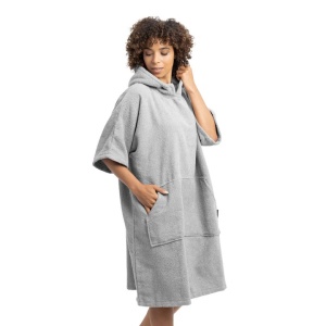 Homelevel poncho de baie unisex, bumbac organic 100%, marime S-M, gluga + buzunar cangur, lavabil 40°C, gri - Verificat A · Re-Bloom - Img 2