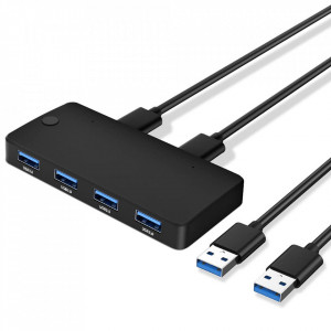 Hub USB 3.0 cu 4 porturi si cablu pentru imprimanta/scaner/ tastatura/mouse/ stick-uri USB - Img 1