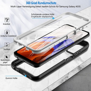 Husa de protectie 360 pentru Samsung Galaxy A03S Besinpo, silicon, negru/transparent, 6,5 inchi - Img 8