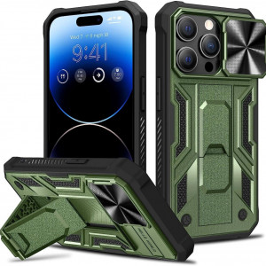 Husa de protectie compatibila cu iPhone 14 Pro 5G 2022 HWeggo, policarbonat/poliuretan, verde alpin, 6,1 inchi - Img 1