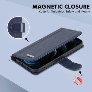 Husa de protectie flip pentru Google Pixel 7 5G Lairtte, TPU/piele PU, albastru inchis, 6,3 inchi