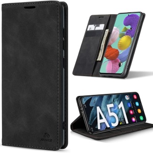 Husa de protectie flip pentru Samsung Galaxy A51 Afarer, TPU/piele PU, negru, 6,5 inchi