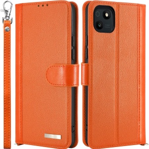 Husa de protectie flip pentru Wiko T10 5G Lairtte, piele PU/TPU, portocaliu, 6,5 inchi