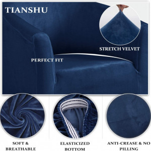 Husa de protectie pentru fotoliu Tianshu, poliester, albastru inchis, 74 x 72 x 75 cm - Img 5