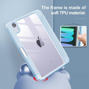 Husa de protectie pentru iPad Mini 6 2021INFILAND, poliuretan termoplastic, albastru deschis/transparent, 8,3 inchi