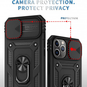 Husa de protectie pentru iPhone 11 Pro Max Afareer, policarbonat/TPU, negru, 6,5 inchi - Img 5