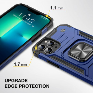 Husa de protectie pentru iPhone 13 PRO MAX Vakoo, TPU, albastru inchis/negru, 6,7 inchi