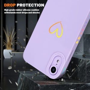 Husa de protectie pentru iPhone XR Newseego, silicon, violet/auriu, 6,1 inchi